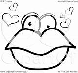 Lips Eyes Cartoon Hearts Pair Clipart Cory Thoman Outlined Coloring Vector 2021 sketch template