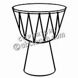 Drum Djembe Clipart Skin Clipground Colouring Goat Search sketch template