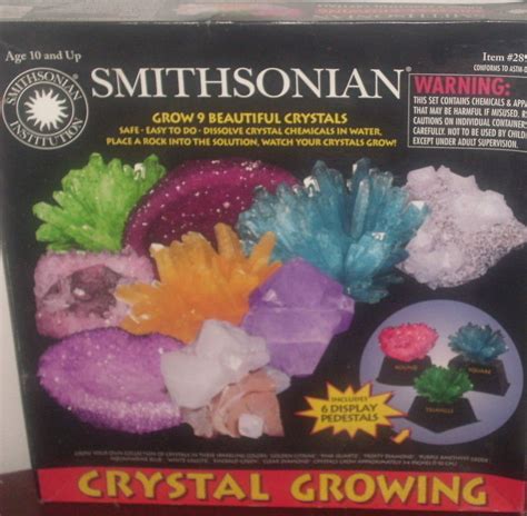 complete giant 9 crystal growing lab set w 6 pedestals smithsonian kit