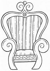 Throne Trono Colorir sketch template