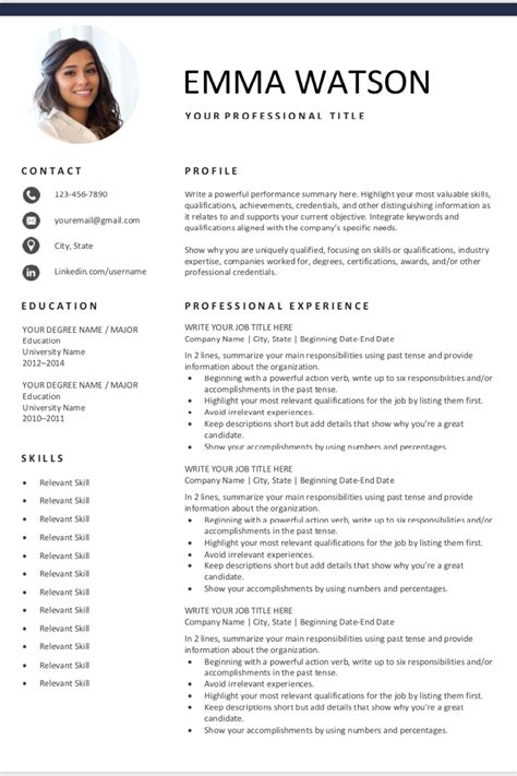 resume template  photo downloadable resume template basic