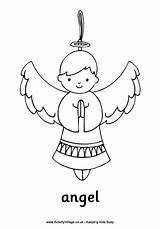 Pages Angel Coloring Christmas Angels Colouring Boy Nativity Color Children Printable Sketch Colour Ornament Activity Village Ornaments Sheet Kids Print sketch template