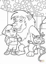 Coloring Dora Pages Lion Boots Drawing Printable sketch template