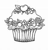 Coloring Cupcake Pages Popular Large sketch template