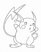 Raichu Coloring Pokemon Pages Getdrawings sketch template