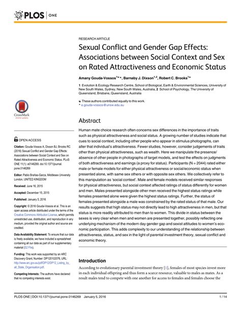 pdf sexual conflict and gender gap effects associations between
