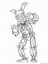Coloring Springtrap Pages Printable Coloring4free Animatronics Cartoons sketch template