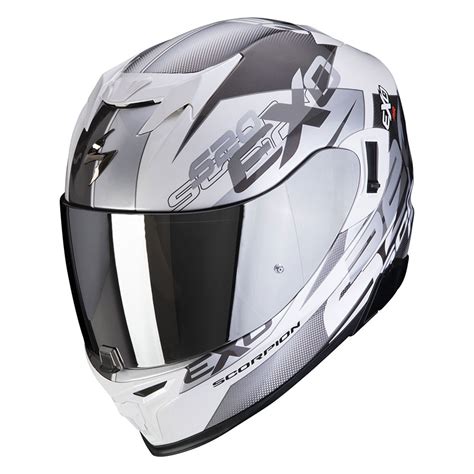 scorpion exo  air cover helmet white silver sc    full face helmets motostorm