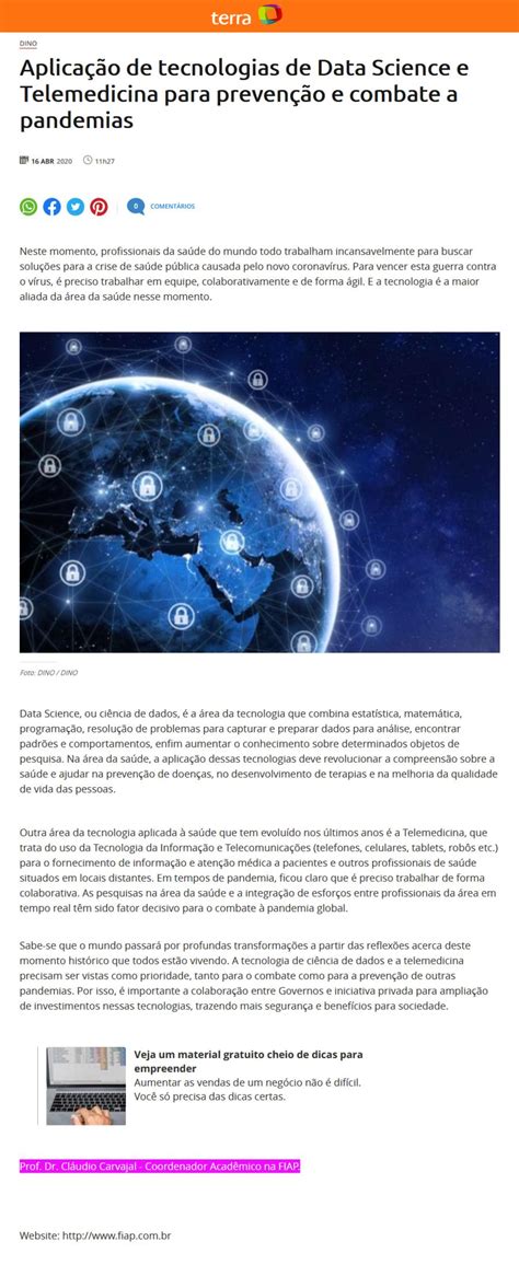 Portal Terra Artigo AplicaÇÃo De Tecnologias De Data Science E