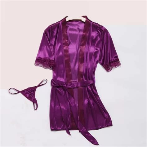 jual baju tidur sexy murah kimono bathrobe satin kimono tali