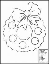 Christmas Color Number Worksheets Winter Coloring Pages Printable Numbers Sheets Printables Ornaments Wreath Preschool Activities Kids Da Applique Colors Popular sketch template