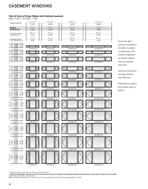 andersen  series size chart wwwinf inetcom