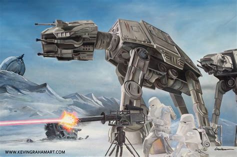 Star Wars Hoth At At Empire Strikes Back Oil Painting By