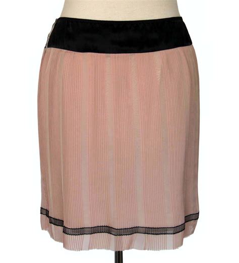 Marc Jacobs Runway Pink And Black Pleated Silk Slip Skirt