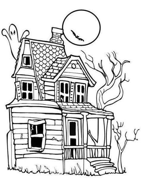 scary  house coloring page coloring sky