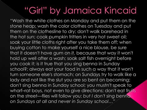 Girl Jamaica Kincaid Essay Telegraph