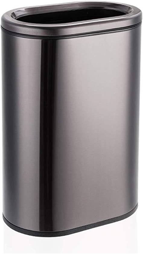 zzff stainless steel slim open top trash can commercial trash bin large