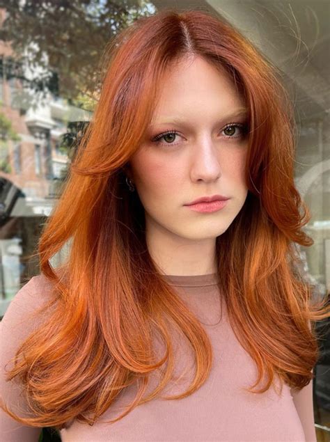 70 trendy hair colour ideas and hairstyles copper hair with curtain bangs