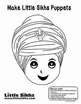 Little Sikhs Singh Puppet Pages Coloring Puppets sketch template