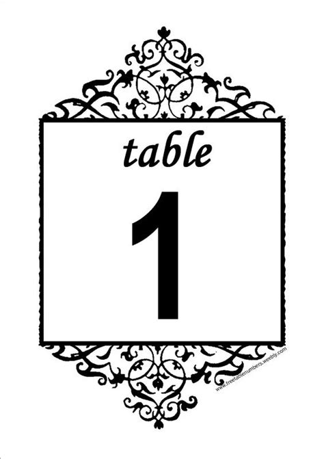 antique printable diy table numbers   wedding reception