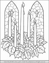 Advent Coloring Christmas Wreath Pages Candle Wreaths Candles Sunday Time Christ sketch template