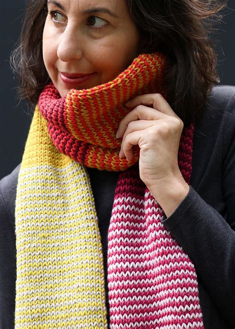 mini stripes scarf knitting pattern  poppet