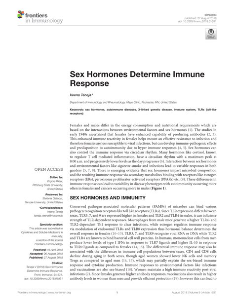 pdf sex hormones determine immune response