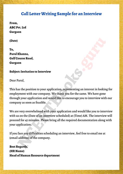 call letter format email format  samples tips  call letter