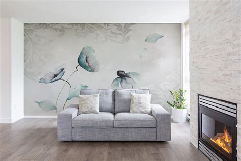 Proposte di tappezzerie perfette per una location in stile shabby chic . Carta parati fiori pastello per soggiorno e camera da letto - CP124