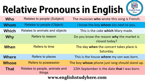 relative pronouns  english english study