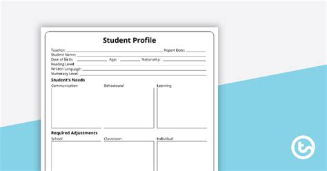 student profile template teach starter