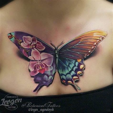 butterfly and orchid tattoo feminine tattoos tattoos realistic