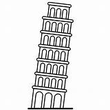 Pisa Tower Leaning Italy Coloring Drawing Clipart Landmark Icon Eiffel London Sketch Wonder Travel Landmarks Color Icons Pages Transparent Webstockreview sketch template
