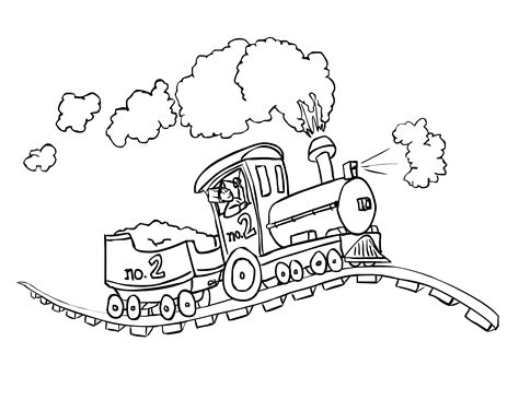 long train colouring pages