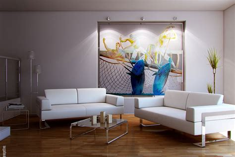 Modern White Sofa Living Room And Wood Floor Interior