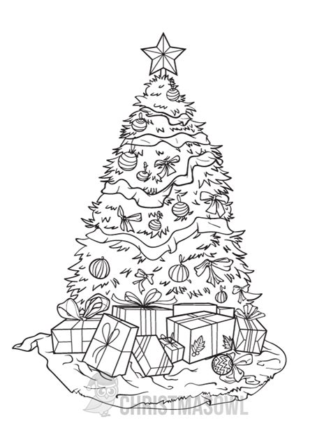 coloring page  christmas tree christmas coloring pages