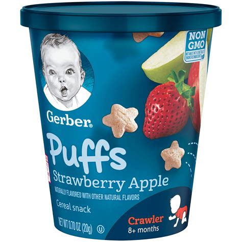 gerber strawberry puffs baby snack  oz tub walmartcom walmartcom