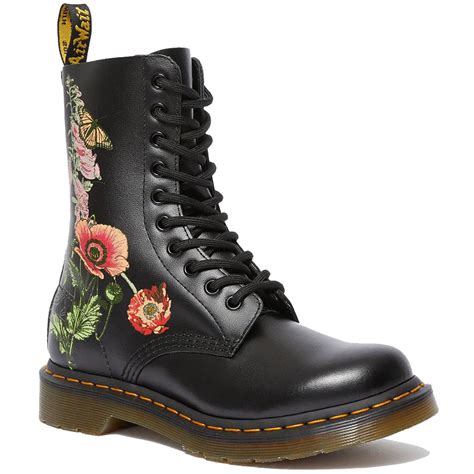 dr martens  wild botanics womens floral boots black