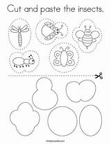 Cut Paste Insects Cutting Bug Worksheets Activities Coloring Insect Practice Pages Preschool Choose Board Crafts sketch template