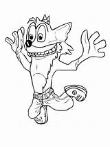 Crash Bandicoot Coloring Pages Drawing Printable Mid Jump Color Colouring Template Kids Racing Educative Sheets Sketch sketch template