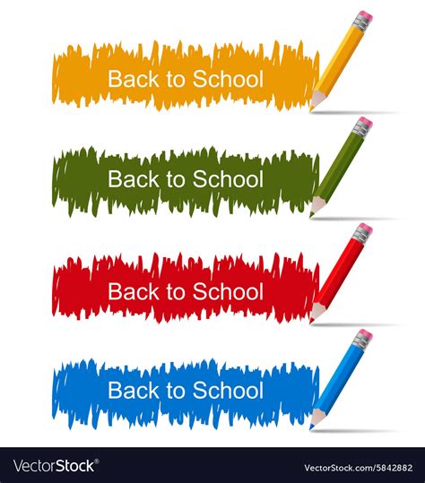 set  colored banners  pencils royalty  vector