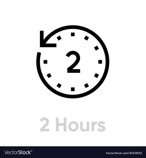 hours icon editable outline royalty  vector image