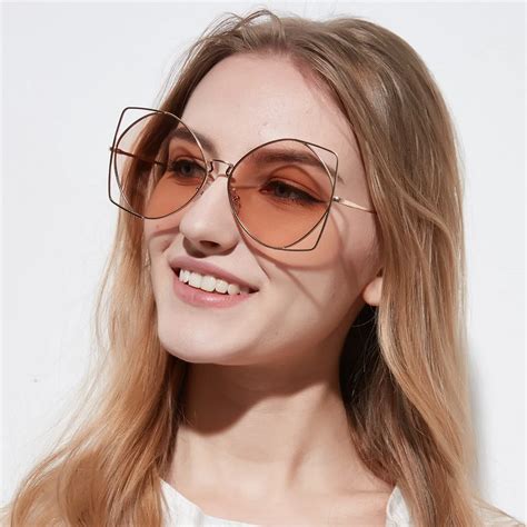 metal frame cat eye sunglasses 2018 retro vintage oversized sunglass