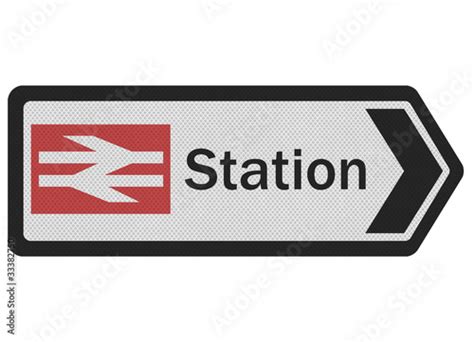 photo realistic station sign isolated  white stock illustration