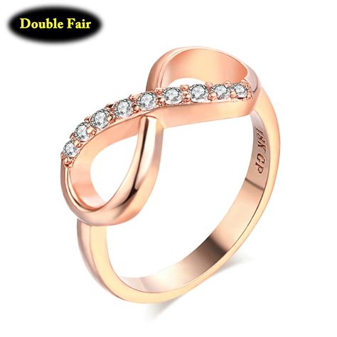 romantische nummer acht zirconia rose gold kleur merk engagement ringen voor vrouwen mode