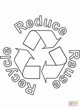Recycle Recycling Reduce Coloring Reuse Pages Printable Bin Symbol Logo Drawing Kids Print Sheets Book Preschool Template Battery Earth Birijus sketch template