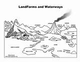 Coloring Landforms Waterways Exploringnature Db sketch template
