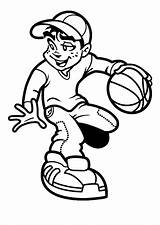 Basketball Coloring Clipart Player Pages Players Boy Playing Boys Nba Cartoon Nike Drawing Cliparts Printable College Logo Crossover Monroe Marilyn sketch template