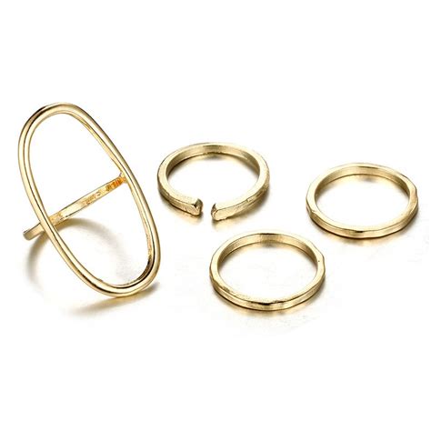 olyu pcsset delicate dames ringen goud oval vintage tail rings adjustable thin midi finger