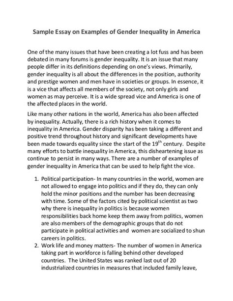 Thesis Title About Gender Equality Thesis On Gender Inequality